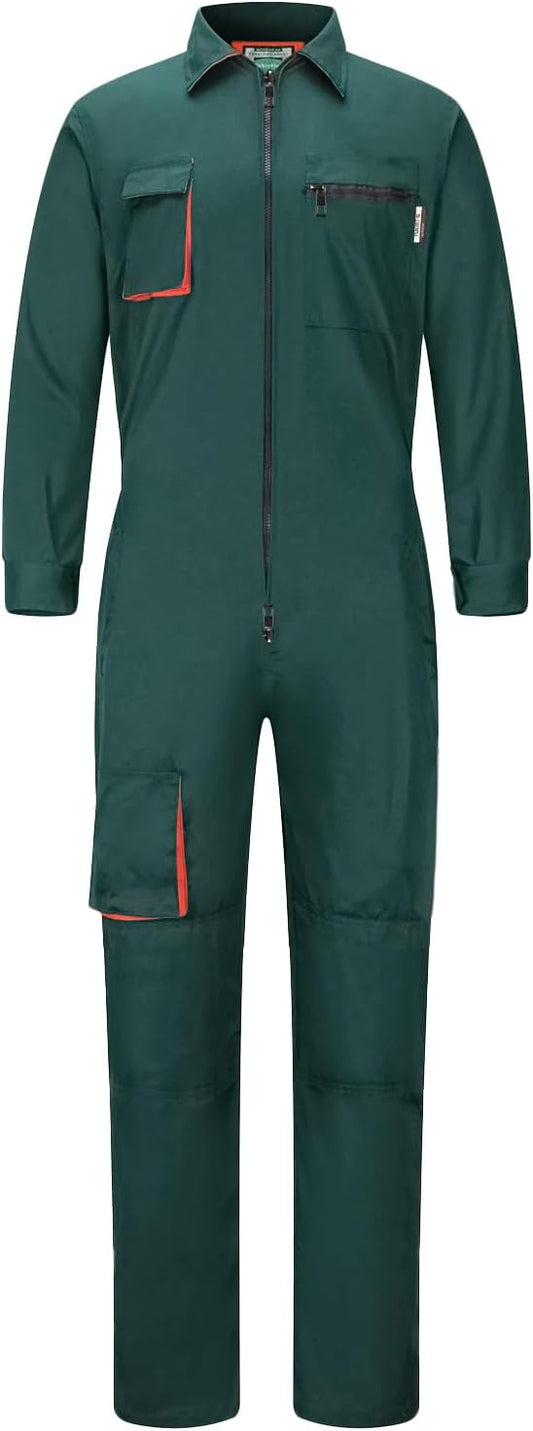 Men's Coveralls Mechanic Work Jumpsuit Multi Pockets Overalls Long Sleeve Workwear Coverall