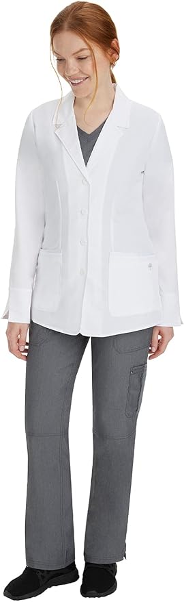 Healing Hands Womens Lab Coat 4 Pocket Full Sleeve Mid Length 5064 Felicity The White Coat Minimalist Collection