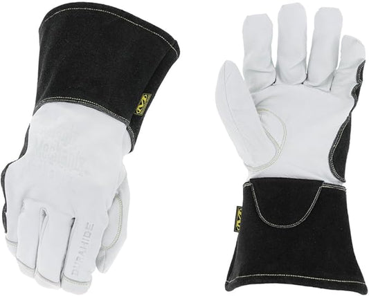 Mechanix Wear: Pulse TIG Welding Gloves, Durahide Goat Leather, Work Gloves with Glide Resistance, Added Durability, Rollover Fingertips for Improved Dexterity, Safety Gloves (White, Medium)