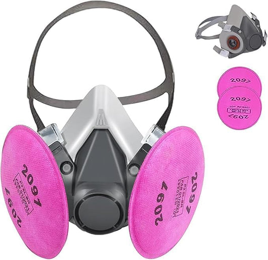 Respirator Mask with Filters, Welding Respirator Paint Mask Reusable Gas Mask Full Face Respirator