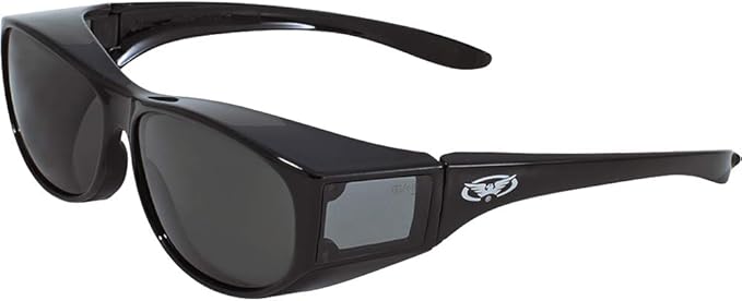 Global Vision Escort Safety Fit Over Glasses, Black Frame (3 Pack - 1 Clear Lens, 1 Smoke Lens, 1 Yellow Lens)