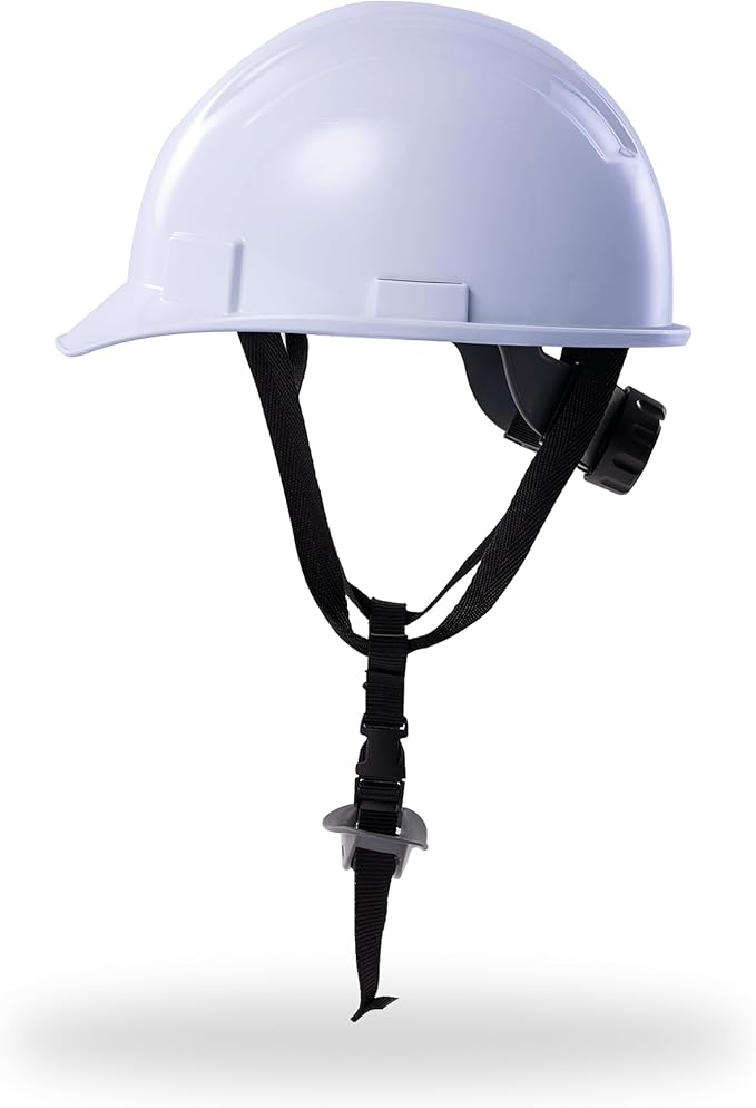 White Cap Style Hard Hat, OSHA Construction Work Approved, 4-Point Adjustable Suspension, ANSI Z89.1