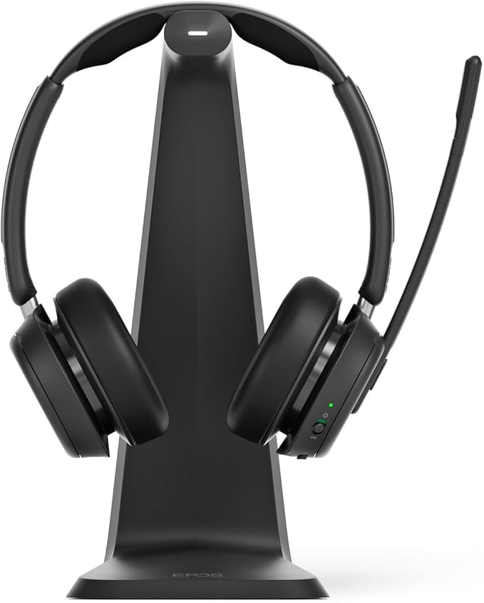 EPOS Impact 1060T ANC Adaptive Noise Cancelling Wireless Headset for PC with Active Noise Cancellation, AI Mic, Super Wideband Audio, Bluetooth, Wireless Charging, Microsoft Teams Certified