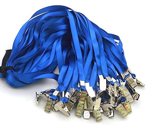 Bird Fiy Black Lanyards 100 Pack 34" Premium Lanyard Bulldog Clips Bulk Nylon Flat Lanyard with Badge Clip