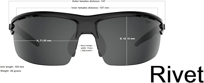 Rivet Sport Sunglasses, Ideal For Cycling, Golf, Pickleball, Running And Tennis