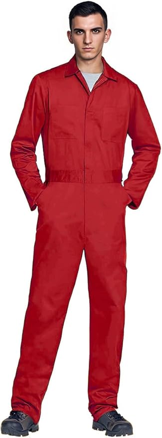 MCJC Coveralls for Men Adult Blue Jumpsuit Coveralls Mechanic Work Uniform Halloween Horror Killer Costume