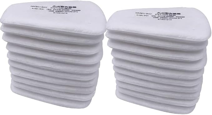 Dustproof 5N11 5P71 Particulate Filter Cotton For 3m 6000/6200/7502/6800/7501/FF402 HalfFull Face Gas Respirator,AntiParticles of Formaldehyde SprayPaint Chemical Respirators,White,10 Count