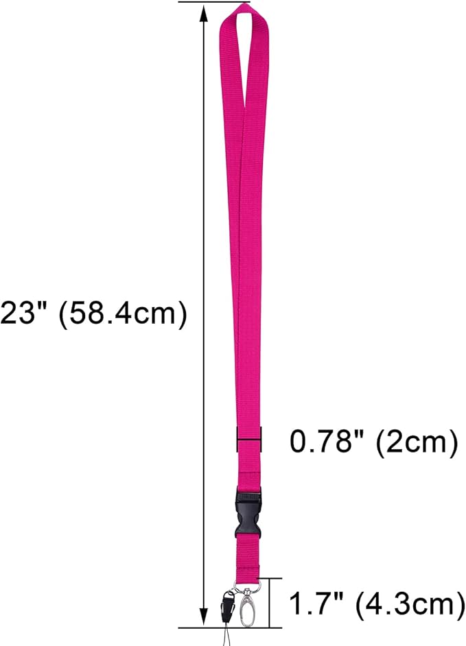 Wisdompro Office Lanyard, 3 Pack 23 inch Quick Release Neck Strap Lanyard with Detachable Buckle, String Loop for Keys, ID Badges, Card Holder, USB Flash Drives, Phones - Purple, Hot Pink, Light Blue