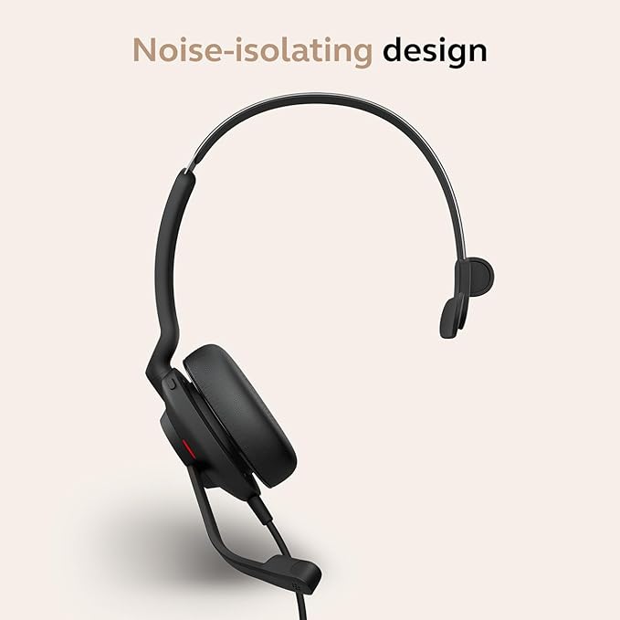 Jabra Evolve2 30 SE (2025 Version) Wired Single-Ear Headset with Microphone for Work – Computer Headset - New USB-A and USB-C Cable - Works with All Online Meeting Platforms - Black