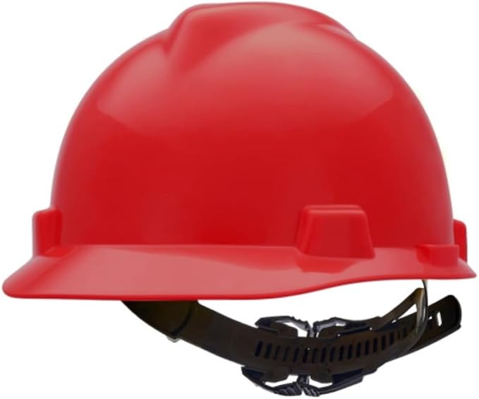 MSA V-Gard Cap Style Safety Hard Hat Suspension | Polyethylene Shell, Superior Impact Protection, Self Adjusting with Crown Straps | 1-Touch Suspension
