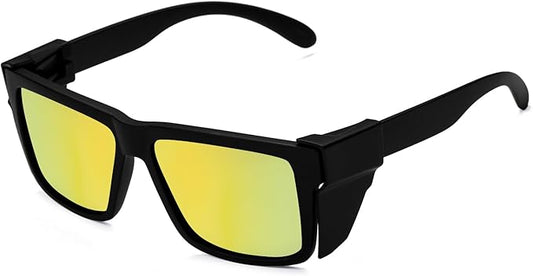 Polarized Men's and Women's Safety sunglasses,High Impact Resistant ANSI Z87UV400 Protection With Side Shield