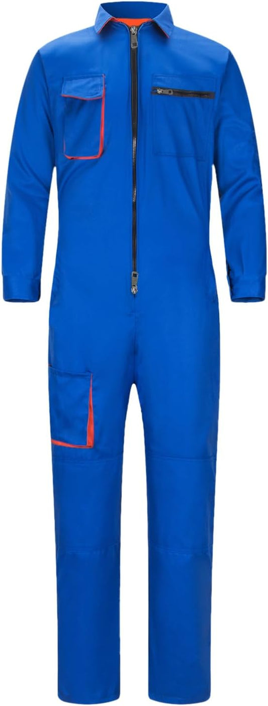 Men's Coveralls Mechanic Work Jumpsuit Multi Pockets Overalls Long Sleeve Workwear Coverall