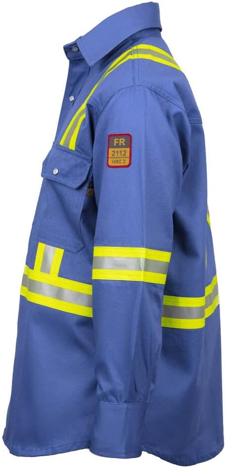 Flame Resistant High Visibility Hi Vis FR Shirt - 100% C - 7 oz