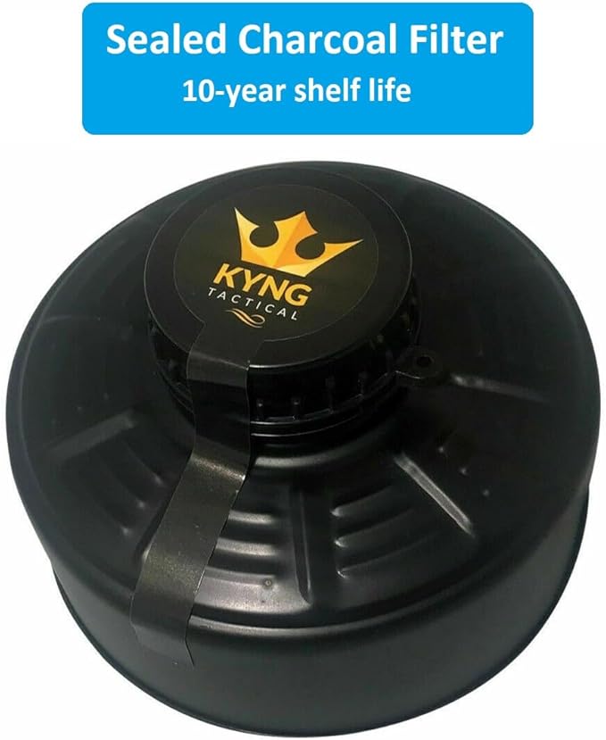 KYNG Israeli Rubber Respirator Style Mask Protection w/Premium Black KYNG 40mm Premium FILTER Canister For Industrial, Chemical Handling, Halloween, Painting, Welding, Prepping, Emergency Preparedness