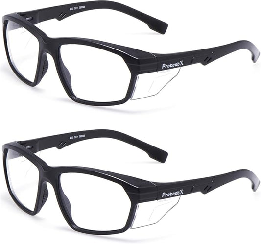 ProtectX Classic Safety Glasses, Anti-Fog Scratch Resistant Lenses, Protective Eyewear for Work, Indoor/Outdoor, ANSI Z87.1