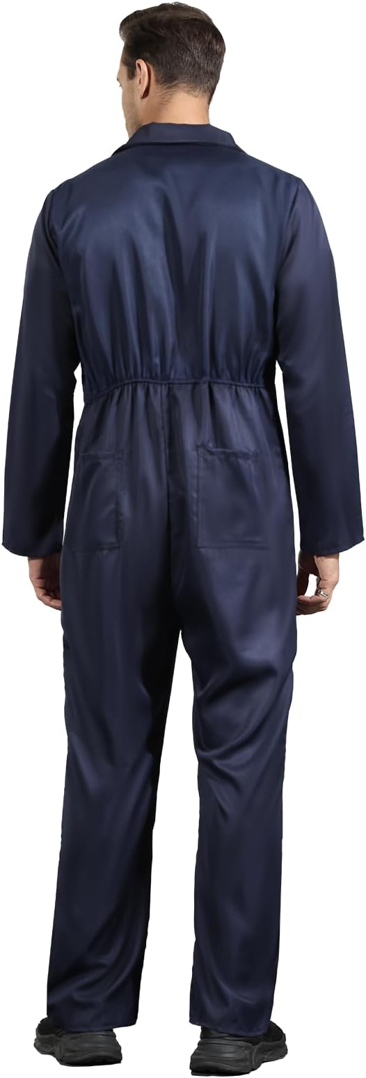 Navy Blue Jumpsuit for Men,Adult Coveralls Costume