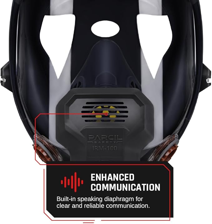 Parcil Distribution Full Face Respirator Mask with Filters – Durable Full Face Respirator Gas Mask, Bayonet Filter Compatible