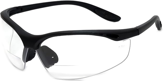 Calabria 91348 Anti Fog Bifocal Reading Safety Glasses Readers +3.00 Clear Men Women Wrap Around Eye Protection Shatterproof