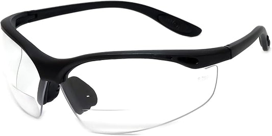 Calabria 91348 Anti Fog Bifocal Reading Safety Glasses Readers +3.00 Clear Men Women Wrap Around Eye Protection Shatterproof
