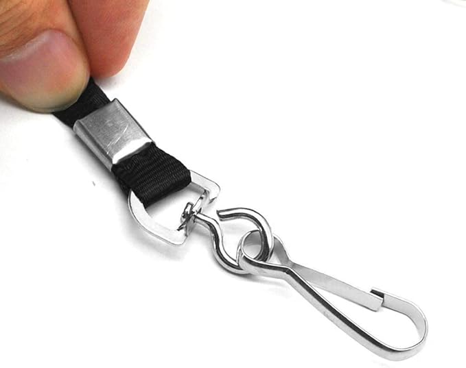Blue Lanyards 100 Pcs Lanyard for Id Badges Flat Lanyard with Badge Clip with J-Hook