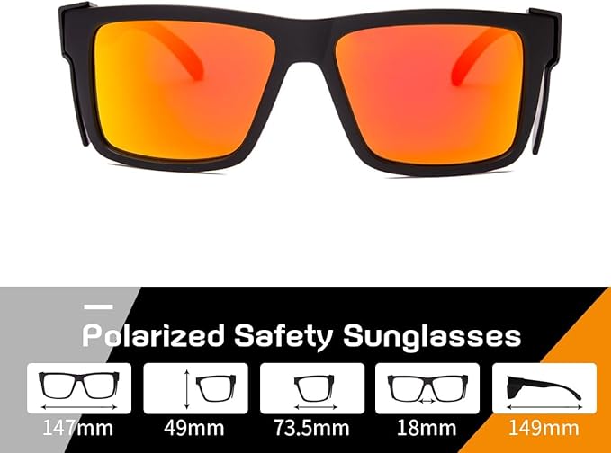 Polarized SafetyGlassesZ87 UV400 WorkSunglasses for men ConstructionCarpentryCyclingDIY&Light Industrial Use