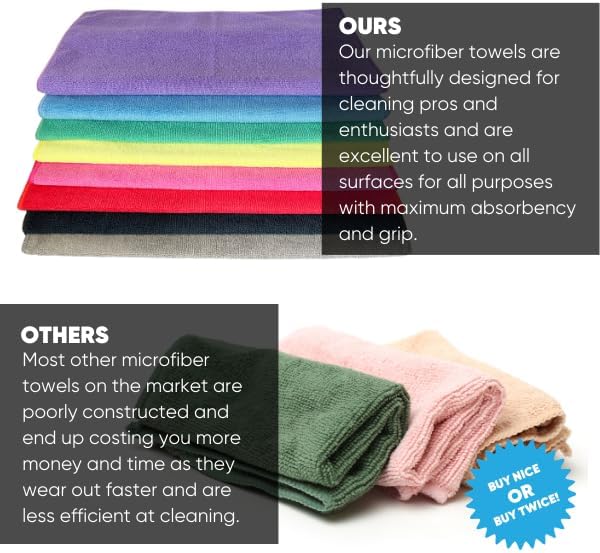 12" x 12" MW Pro Multi-Surface Microfiber Cleaning Cloths | Green - 12 Pack | Premium Microfiber Towels for Cleaning Glass, Kitchens, Bathrooms, Automotive, Supplies & Products