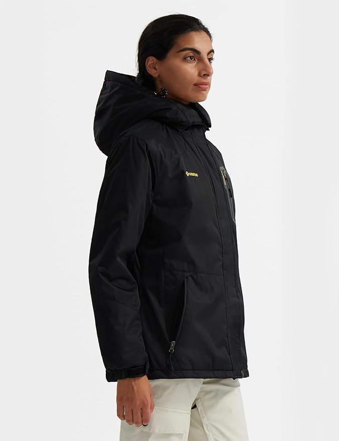 GEMYSE Women's Ski Snow Jacket Warm Winter Waterproof Coat Snowboard Rain Jacket Hooded Windproof Windbreaker
