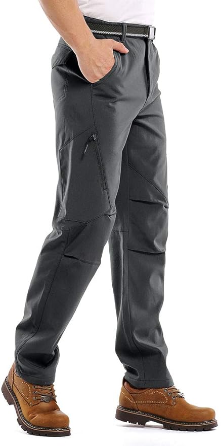 Jessie Kidden Mens Waterproof Hiking Pants, Outdoor Snow Ski Fishing Fleece Lined Insulated Soft Shell Winter Pants
