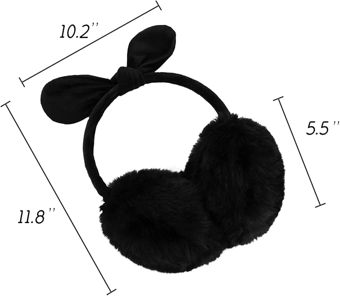 POXIMI Women Winter Earmuffs Girl Ski Adjustable Ear Covers for Cute Bow Ear Warmer Outdoor Earmuff Fleece Lining