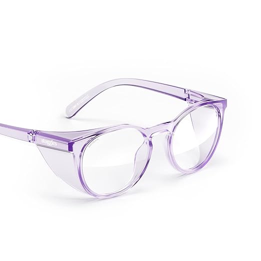 Stoggles Round Z87.1 Certified Polycarbonate Safety Glasses, Scratch & Shatter-Proof, Blue-Light & UV Blocking Lens, Top & Side Shields, Anti-Fog Dip Coated, Durable, Protective & Stylish Eyewear