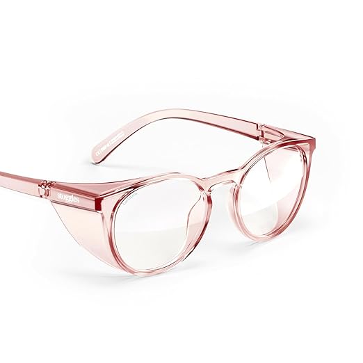 Stoggles Round Z87.1 Certified Polycarbonate Safety Glasses, Scratch & Shatter-Proof, Blue-Light & UV Blocking Lens, Top & Side Shields, Anti-Fog Dip Coated, Durable, Protective & Stylish Eyewear