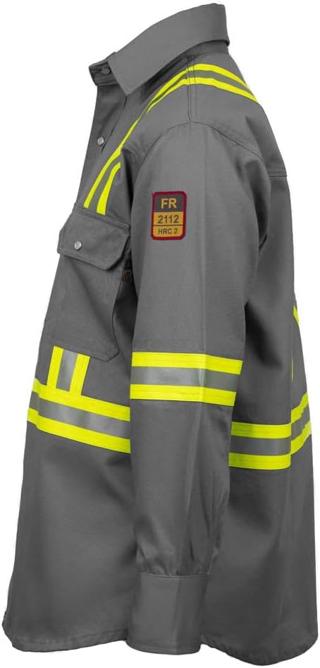 Flame Resistant High Visibility Hi Vis FR Shirt - 100% C - 7 oz