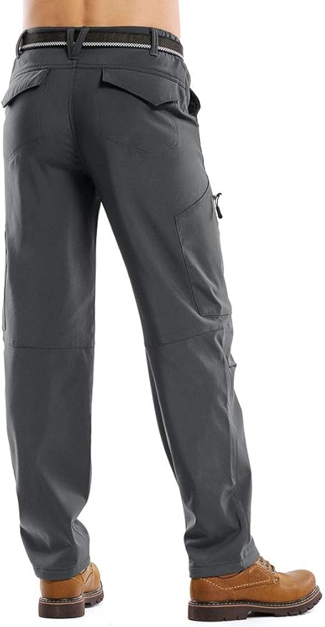 Jessie Kidden Mens Waterproof Hiking Pants, Outdoor Snow Ski Fishing Fleece Lined Insulated Soft Shell Winter Pants