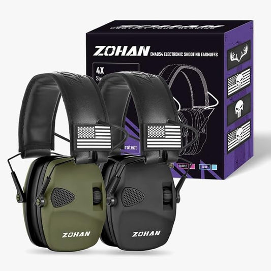 ZOHAN EM054 Electronic Shooting Ear Protection with Sound Amplification, Slim Active Noise Reduction Earmuffs for Gun Range