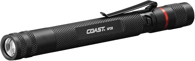 Coast HP3R 500 Lumen Rechargeable LED Penlight with Twist Focus, Orange