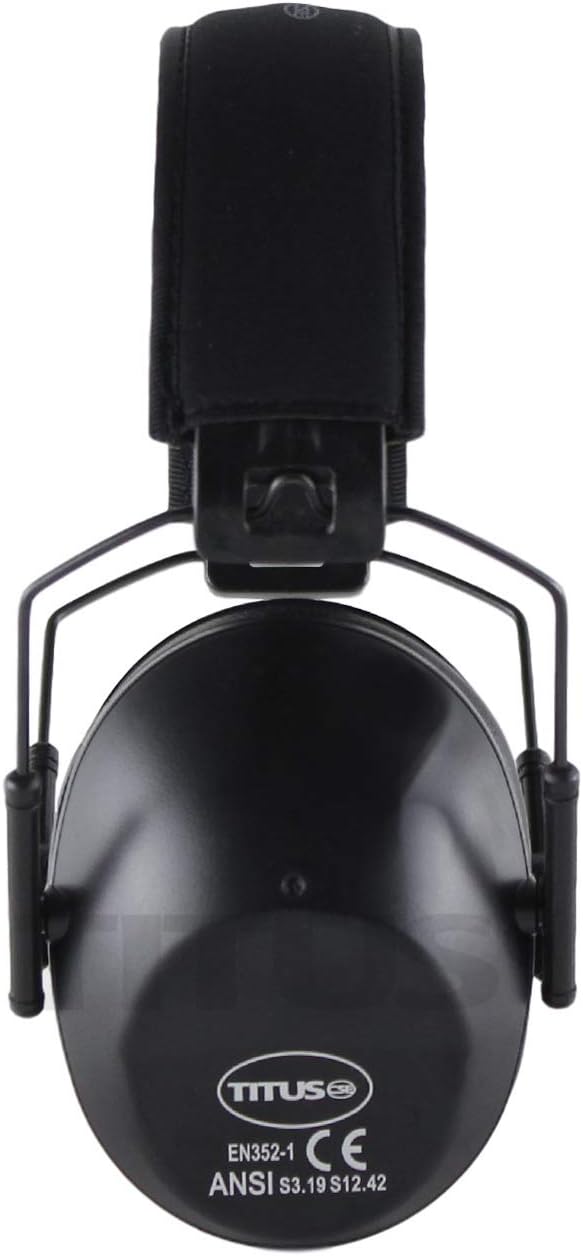 TITUS 2-Series Premium Low Profile Earmuffs, ANSI Rated, High NRR Noise Reduction, Durable Sport Band, Hearing Protection PPE