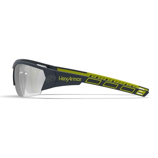 HexArmor MX250 Silver Mirror 53% tinted safety glasses for men and women | Anti-fog | Scratch resistant wrap around lenses | Adjustable side arms | Certified ANSI Z87 | 100% UV protected eyewear