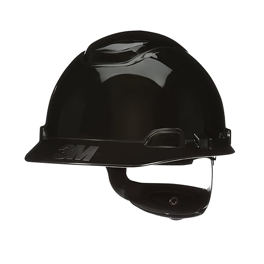 3M Hard Hat SecureFit H-712SFR-UV, Black, Non-Vented Cap Style Safety Helmet with Uvicator Sensor, 4-Point Pressure Diffusion Ratchet Suspension, ANSI Z87.1