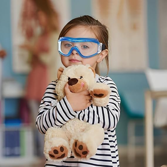 Kids Safety Goggles, Toddler Safety Glasses With UV Anti-Fog,Clear Lens Glasses Cleaning Cloth Included