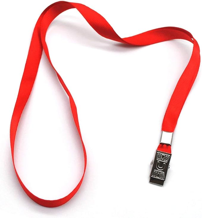 Bird Fiy Black Lanyards 100 Pack 34" Premium Lanyard Bulldog Clips Bulk Nylon Flat Lanyard with Badge Clip
