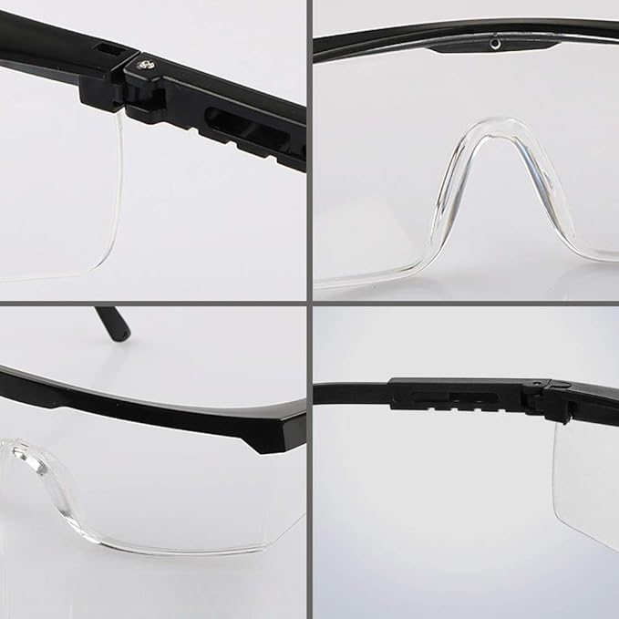 Safety Glasses, 5PCS Adjustable Wide-Vision Protective Glasses, Lightweight Fog-Proof Safety Goggles