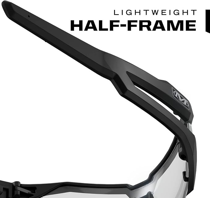 Mechanix Wear: Vision Type-V Safety Glasses with Advanced Anti Fog, Scratch Resistant, Half Framed Protective Eyewear, Lightweight Glasses with Adjustable Arms and Nose (Clear Lens)