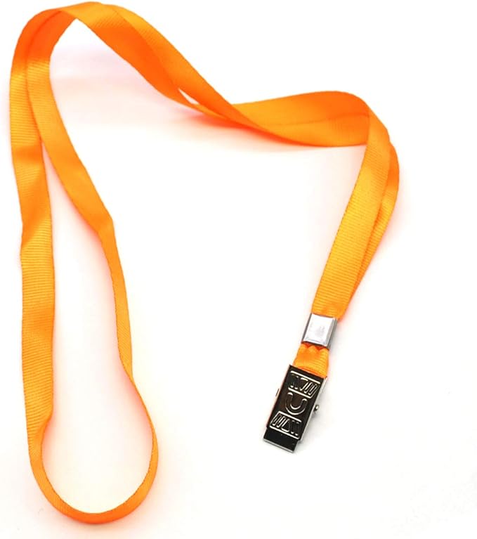 Bird Fiy Black Lanyards 100 Pack 34" Premium Lanyard Bulldog Clips Bulk Nylon Flat Lanyard with Badge Clip