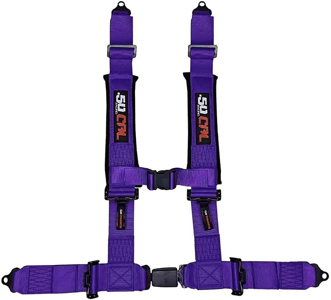 Purple 4 Point Harness for Bucket Seat, Push Button Release, 10 Colors Options, Racing Harness, Race Car, Off Road Vehicle, UTV, RZR (1 Unit) [6046]