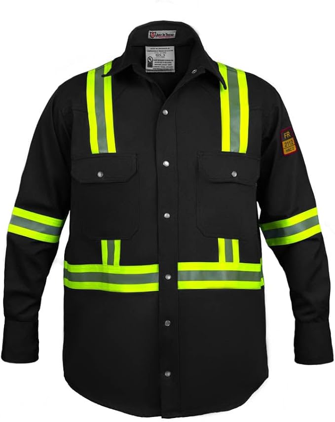 Flame Resistant FR High Visibility Hi Vis Shirt - 88% C/12% N - 7oz