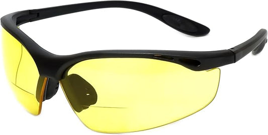 Calabria 91348 Anti Fog Bifocal Reading Safety Glasses Readers +1.50 Yellow Men Women Wraparound Eye Protection Shatterproof