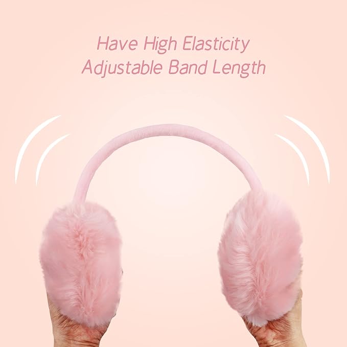 POXIMI Women Winter Earmuffs Girl Ski Adjustable Ear Covers for Cute Bow Ear Warmer Outdoor Earmuff Fleece Lining