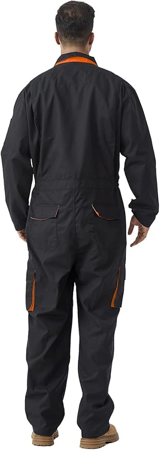 Men's Work Coverall Long Sleeves Overalls Mechanics Coveralls Workwear Jumpsuit with Multi Pockets
