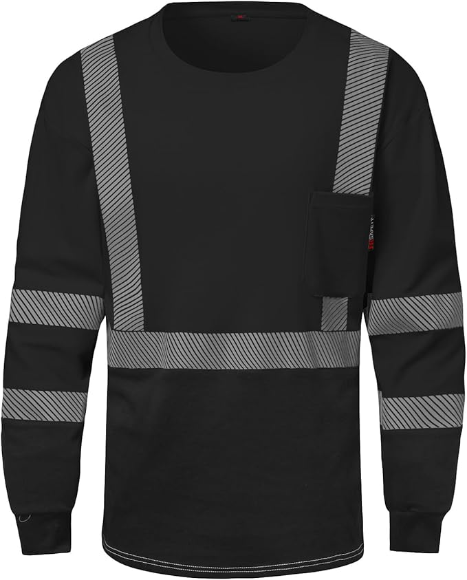 SKSAFETY FR Shirts for Men Long Sleeve, Welding Shirt 6oz Lightweight High Vis Fire Resistant Flame Retardant Shirt CAT2