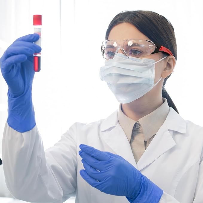 Safety Glasses with Clear Wraparound Lenses and Vented Frame